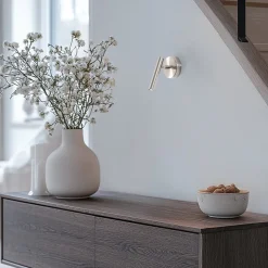 Væglampe Sopel, sølv, 1 lyskilde, stål, G9, højde 15 cm