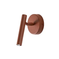 Væglampe Sopel, teglrød, 1 lyskilde, stål, højde 15 cm