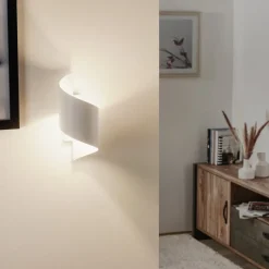 Væglampe Spiner hvid, højde 30 cm, stål