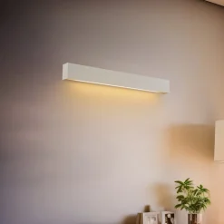 Væglampe Straight S, 62 cm, hvid