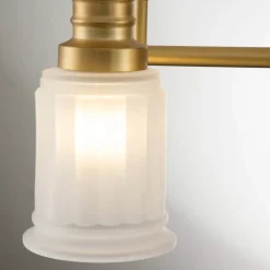 Væglampe Swell IP44, 3-lys, børstet messing