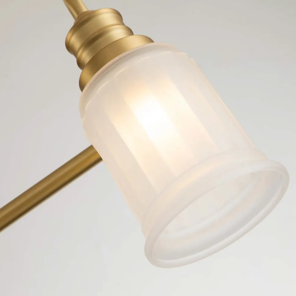 Væglampe Swell IP44, 3-lys, børstet messing