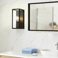 Væglampe til badeværelse Amezola, 1 lyskilde, sort