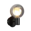Væglampe til badeværelset Lumisphere, sort/røggrå, højde 12 cm Glas