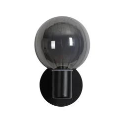 Væglampe til badeværelset Lumisphere, sort/røggrå, højde 12 cm Glas