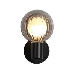 Væglampe til badeværelset Lumisphere, sort/røggrå, højde 12 cm Glas