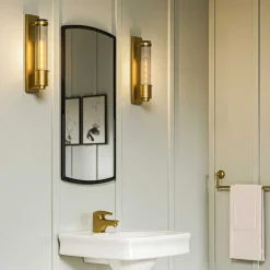 Væglampe til badeværelset Wellington1, messing, 1 lyskilde, højde 40 cm