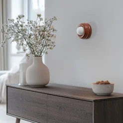 Væglampe Tina, terrakotta/opal, glas, Ø 19 cm