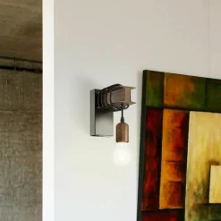 Væglampe Townshend i stål, brun