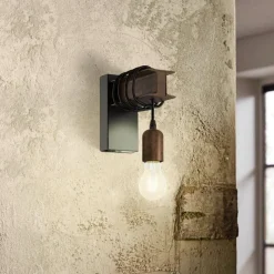 Væglampe Townshend i stål, brun