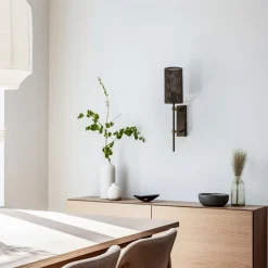 Væglampe Wall, titanfarvet, højde 48 cm, stål