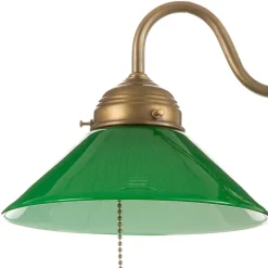 Væglampen KONRAD med grøn lampeskærm