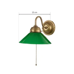 Væglampen KONRAD med grøn lampeskærm