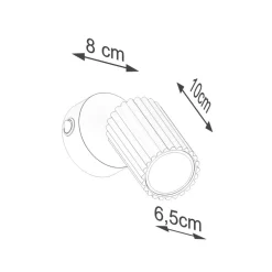 Vægspot carbon, sort, udspring 16 cm, kontakt, aluminium