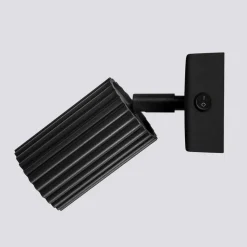 Vægspot carbon, sort, udspring 16 cm, kontakt, aluminium