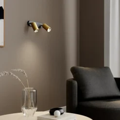 Vægspot Eye Spot med 2 lyskilder, sort/messing