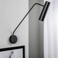 Vægspot Eye Super med afbryder, sort