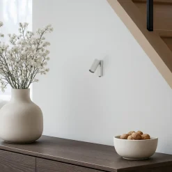 Vægspot FOURTY, lysegrå, højde 17 cm, metal, GU10