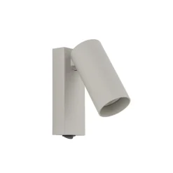 Vægspot FOURTY, lysegrå, højde 17 cm, metal, GU10