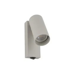 Vægspot FOURTY, lysegrå, højde 17 cm, metal, GU10