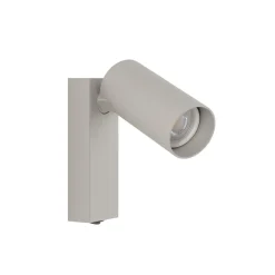 Vægspot FOURTY, lysegrå, højde 17 cm, metal, GU10