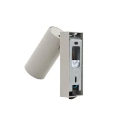 Vægspot FOURTY, lysegrå, højde 17 cm, metal, GU10