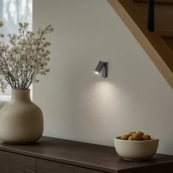 Vægspot FOURTY, mørkegrå, højde 17 cm, metal, GU10