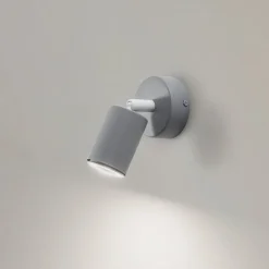 Vægspot Livia, grå, 13 cm, metal, justerbar, GU10