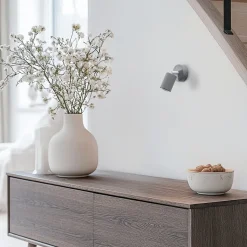 Vægspot Livia, grå, 13 cm, metal, justerbar, GU10