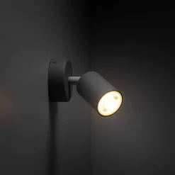 Vægspot Livia, grå, 13 cm, metal, justerbar, GU10