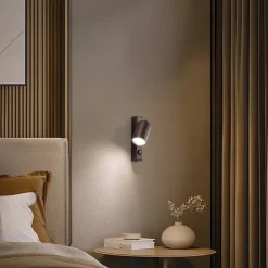 Vægspot Top, justerbar, kontakt, brun, 1 lyskilde