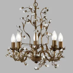 Vidunderlig lysekrone Almandite 5 lyskilder