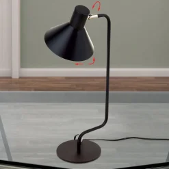 Viktoria skrivebordslampe, justerbart hoved, sort