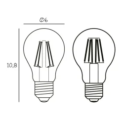 Vilkårlig LED-pære, E27 Ø 6 cm 3,5 W 2.200 K dæmpbar