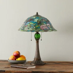 Waterlily fortryllende bordlampe i Tiffany-stil