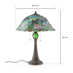 Waterlily fortryllende bordlampe i Tiffany-stil