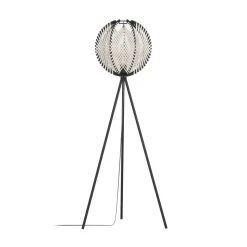 Waverton gulvlampe, sort/hvid, højde 143 cm, stål/stof