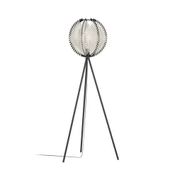 Waverton gulvlampe, sort/hvid, højde 143 cm, stål/stof