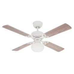 Westinghouse Vegas ventilator, lys, hvid/fyr