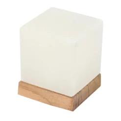 White Line Kubus saltlampe med sokkel, USB