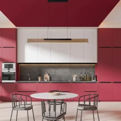 Wilma hængelampe, træ, længde 122 cm, dæmpbar