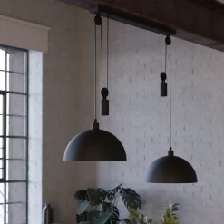 Winkworth pendellampe, sort, længde 118 cm, metal, 2 lyskilder.