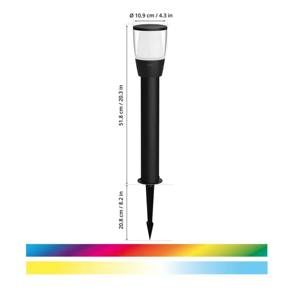 WiZ Elpas LED-gadelampe sort RGBW udvidelse