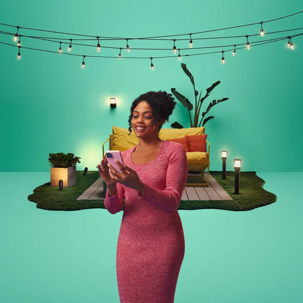 WiZ Elpas LED-gadelampe sort RGBW udvidelse