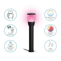 WiZ Elpas LED-gadelampe sort RGBW udvidelse