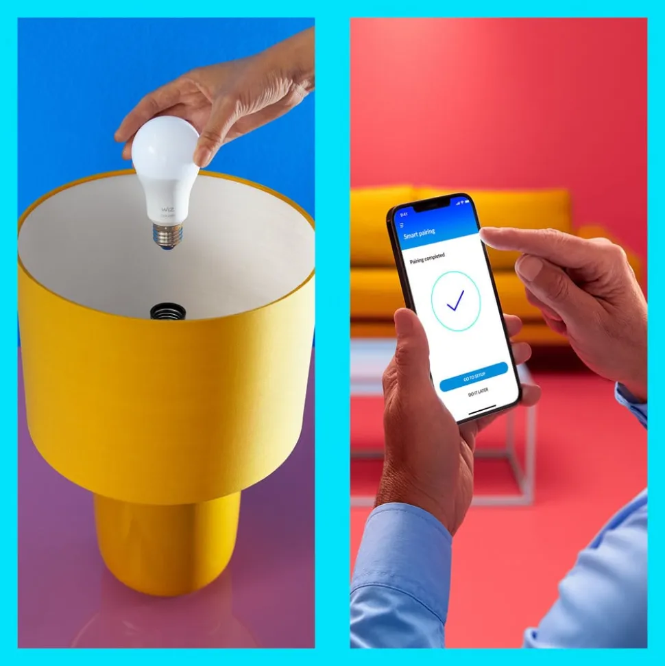 WiZ P45 LED-pære E27 4,9 W dråbeformet satineret RGBW