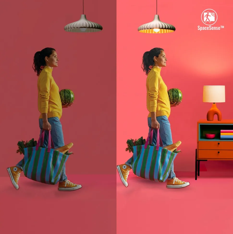 WiZ P45 LED-pære E27 4,9 W dråbeformet satineret RGBW