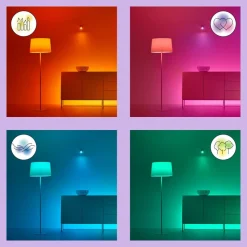 WiZ P45 LED-pære E27 4,9 W dråbeformet satineret RGBW