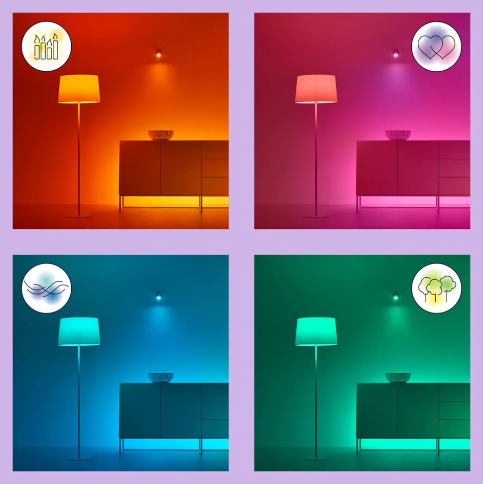 WiZ P45 LED-pære E27 4,9 W dråbeformet satineret RGBW