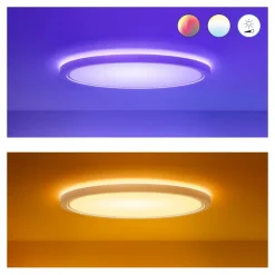 WiZ SuperSlim LED-loftslampe RGBW Ø54cm hvid